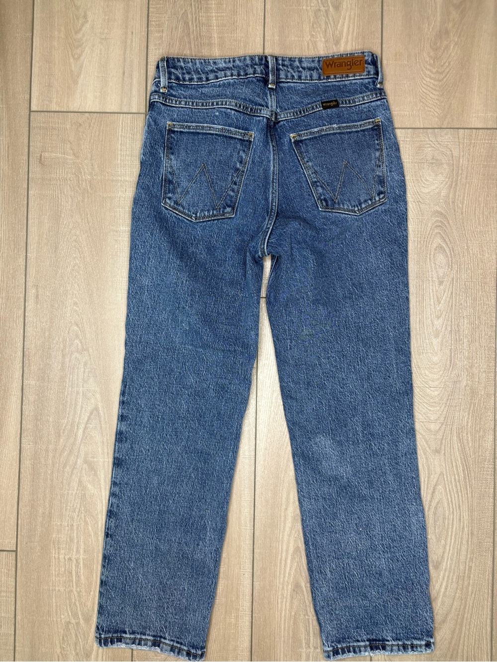 Wrangler High-Rise Rodeo Straight Crop Blue Denim Jeans - Picture 8 of 8